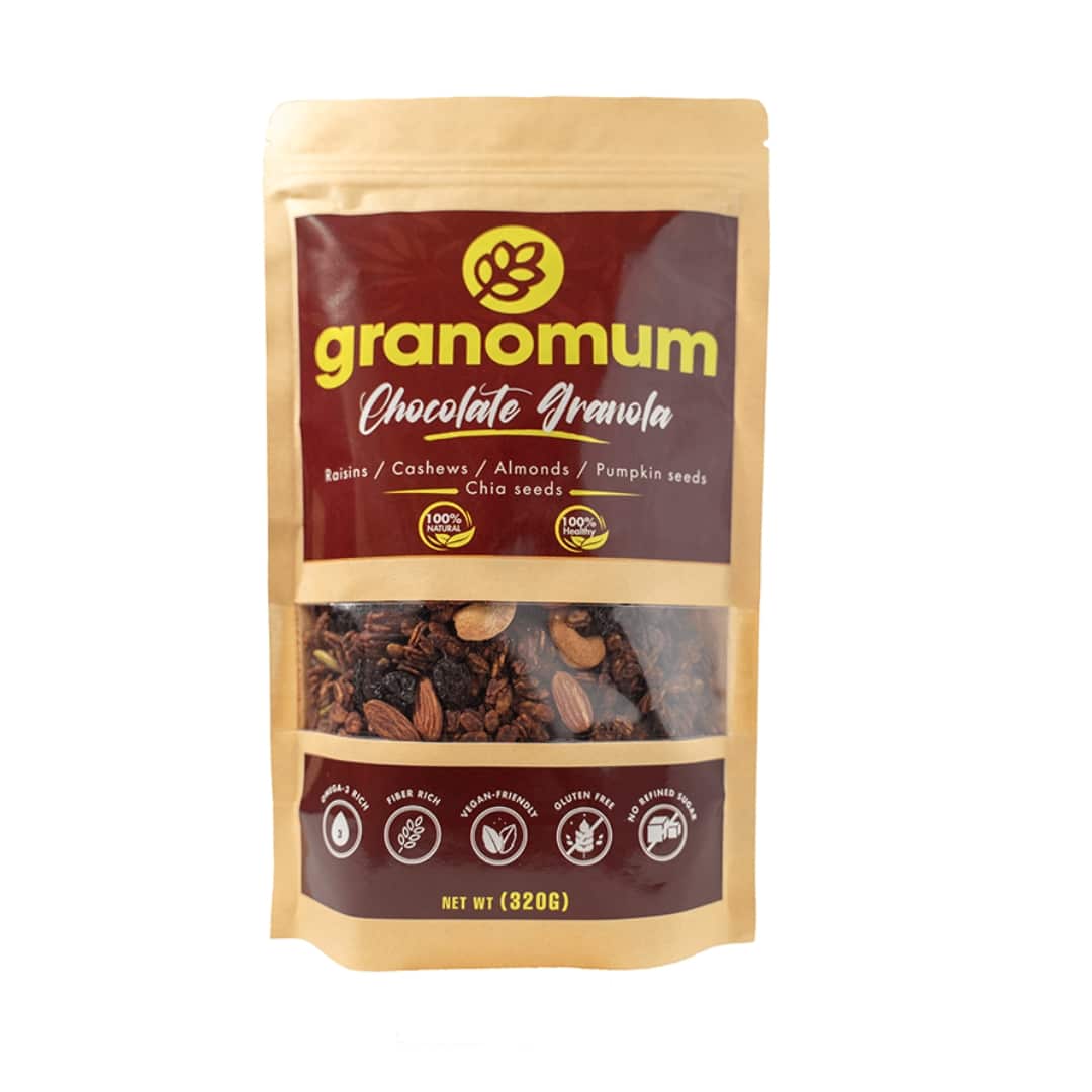 Granola chocolat 100% naturel (Végan, sans gluten, sans sucre raffiné)