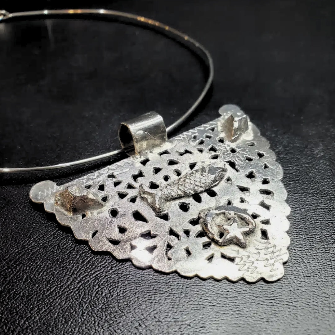 Collier agadez fibule en argent massif 900