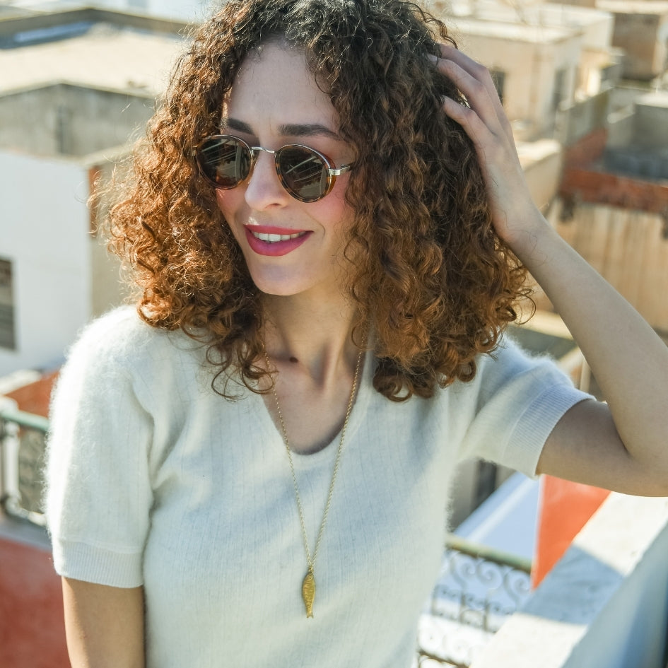 Collier inoxydable unisexe fait main motif poissant traditionnel