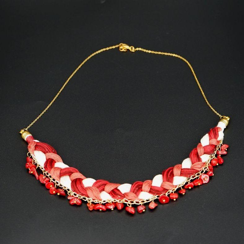 Collier tricolore pour femme tressé