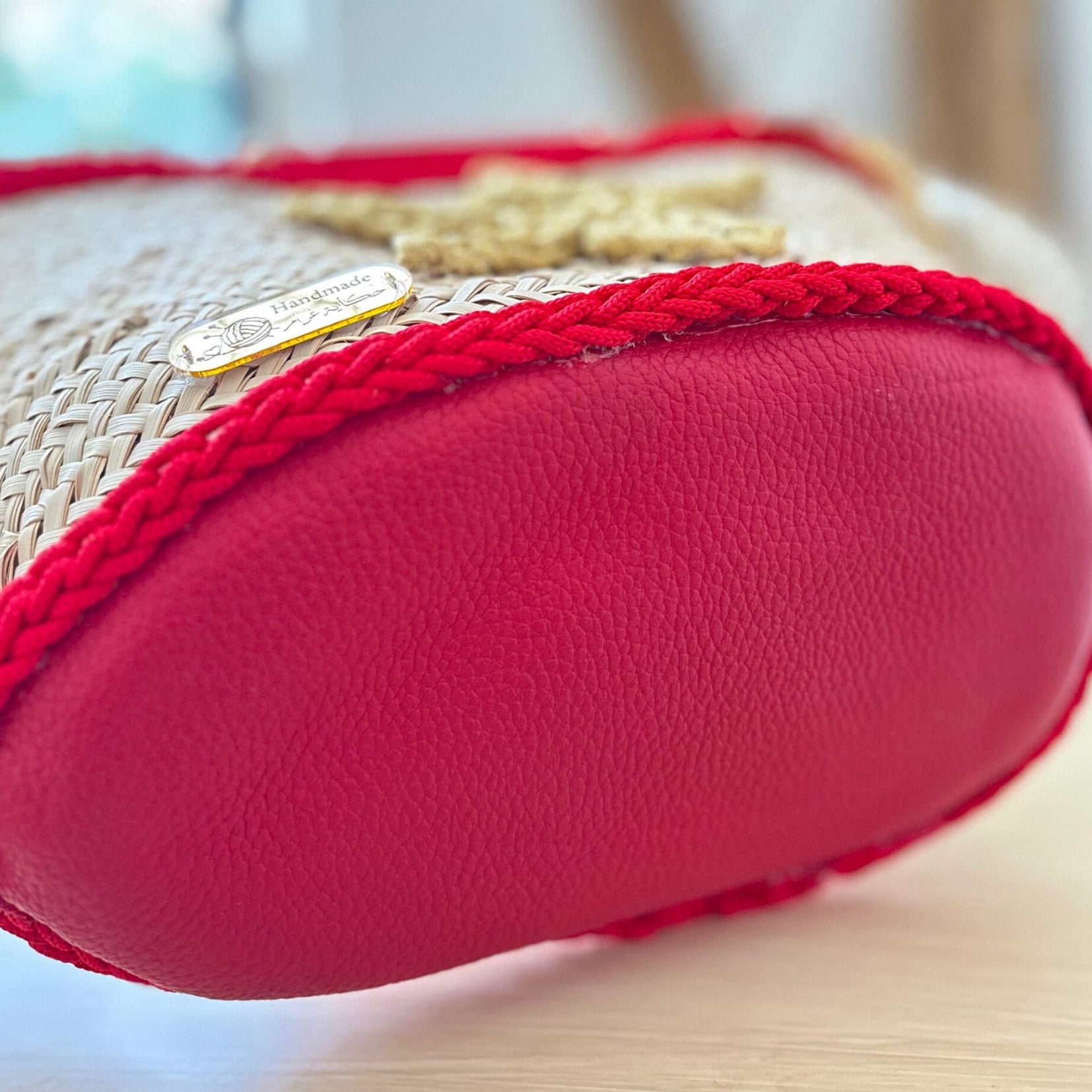 Couffin rouge paille et crochet