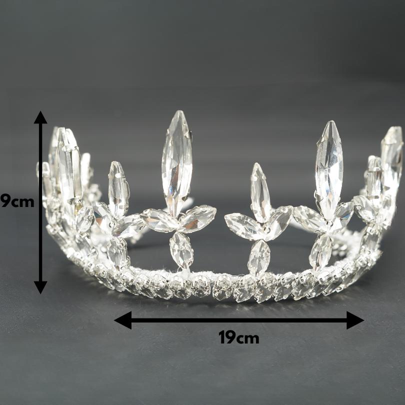 Couronne de halo avec des pierres précieuses blanches, couronne de mariée Halo de mariage , casque Halo, couronne de reine, couronne de festival et mariage