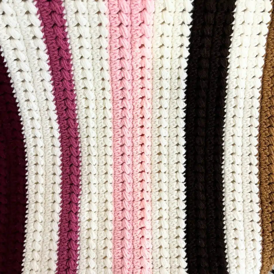 Plaid canapé en crochet multicolore 100% fait main (2.5x1.6m)