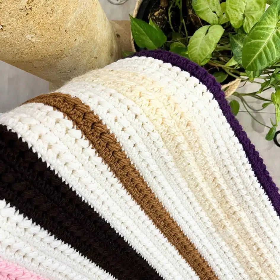 Plaid canapé en crochet multicolore 100% fait main (2.5x1.6m)