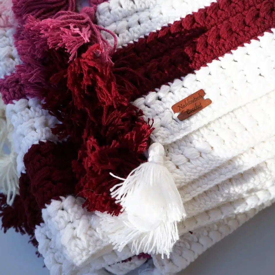 Plaid canapé en crochet multicolore 100% fait main (2.5x1.6m)