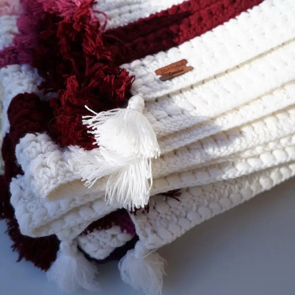 Plaid canapé en crochet multicolore 100% fait main (2.5x1.6m)