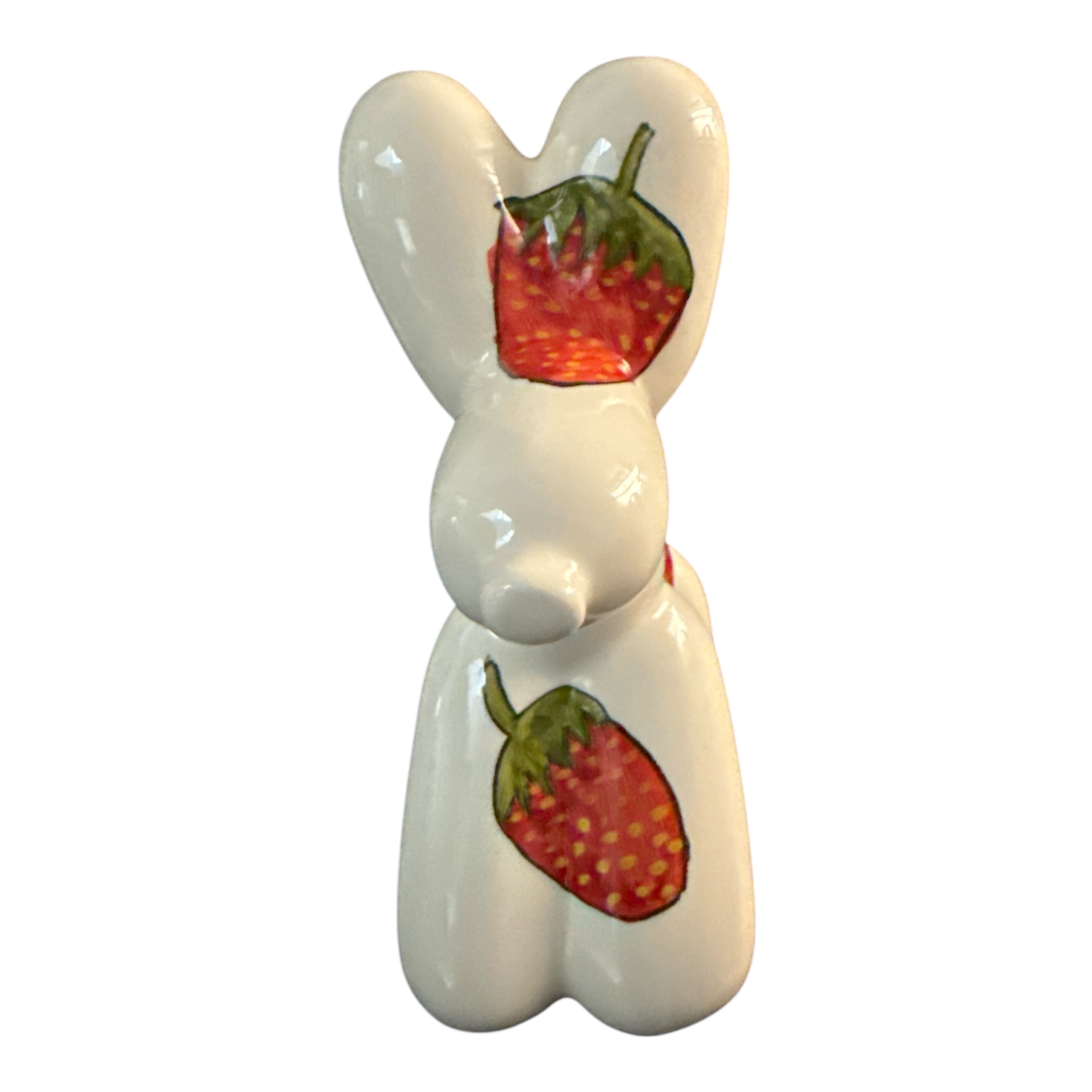Sculpture Dog à la fraise en céramique (12 cm)