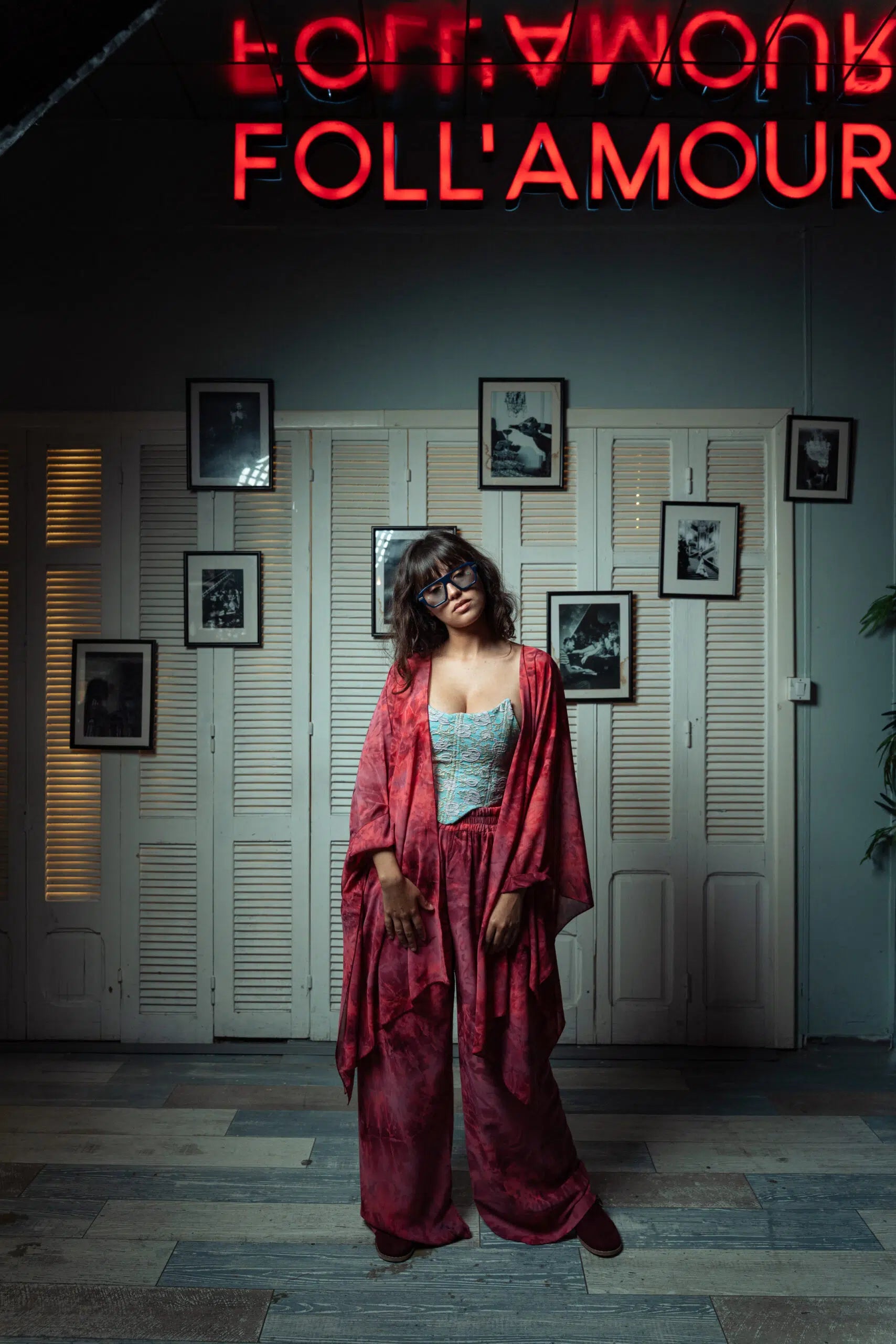 Cosert "Romance Vintage" vert pastel et rose