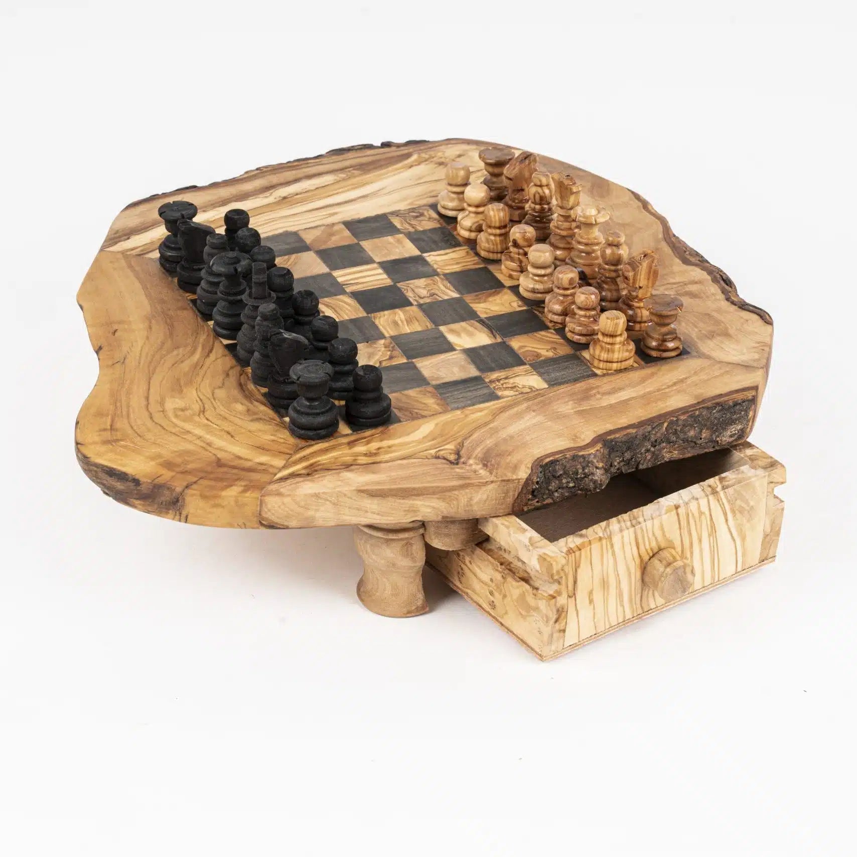 Jeux D’échec Avec Pieds Et Tiroirs Avec Pions