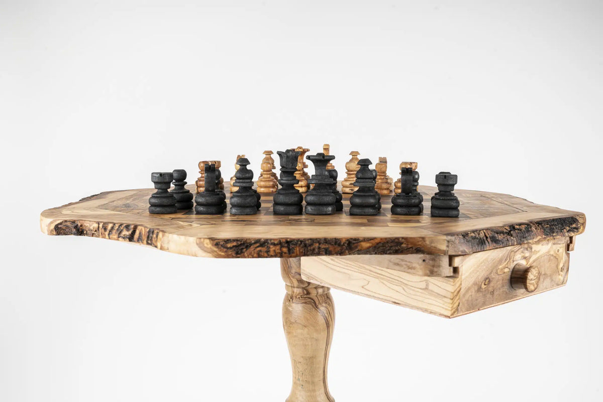 Table Jeux D’échec Avec Tiroirs + Pions | 50*50