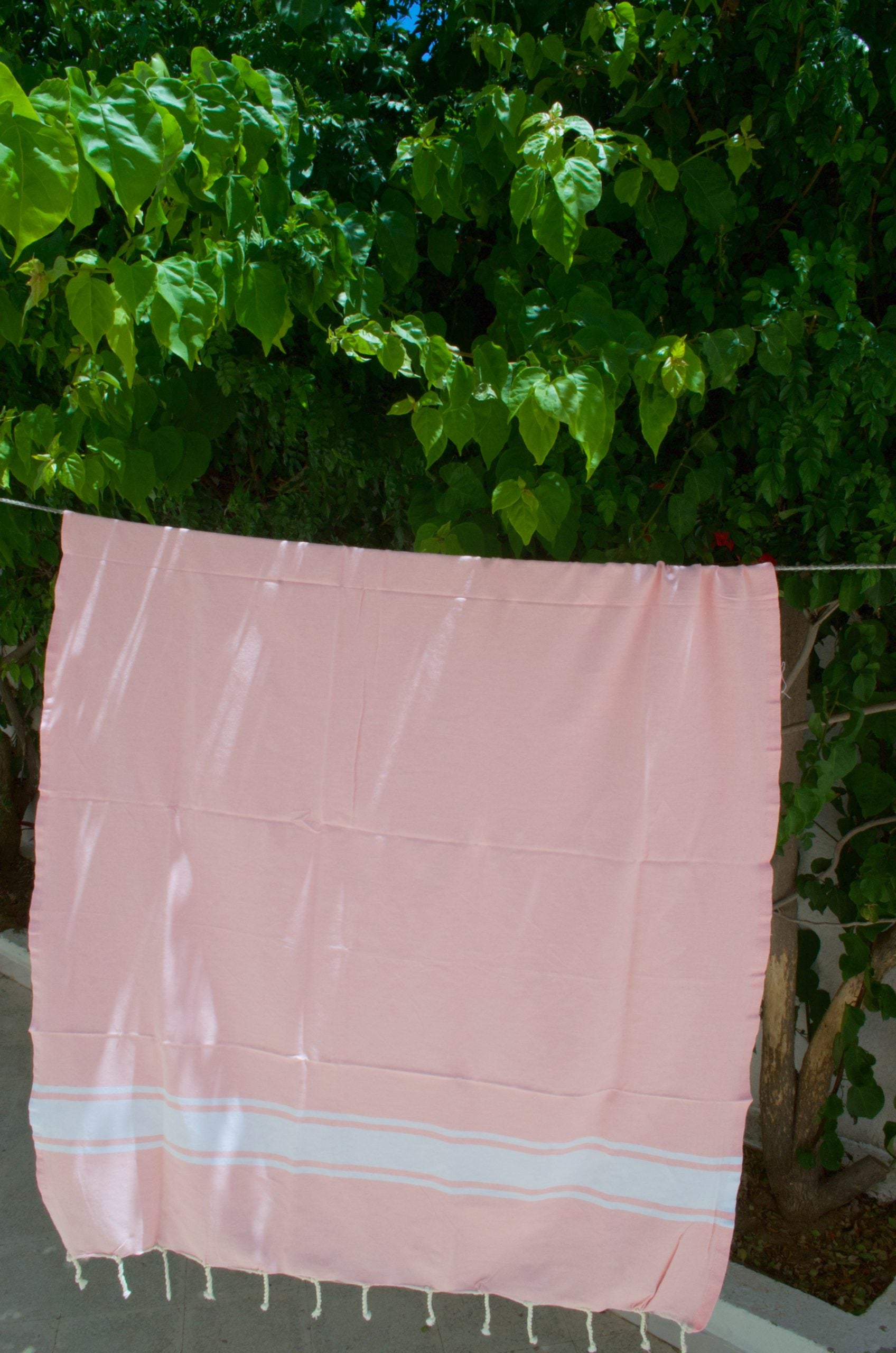 Fouta Rose XXL - 200 cm x 100 cm- Serviette pour Hammam, Sauna, Spa, Plage ou Pique-nique - 100 % Coton - Artisanale