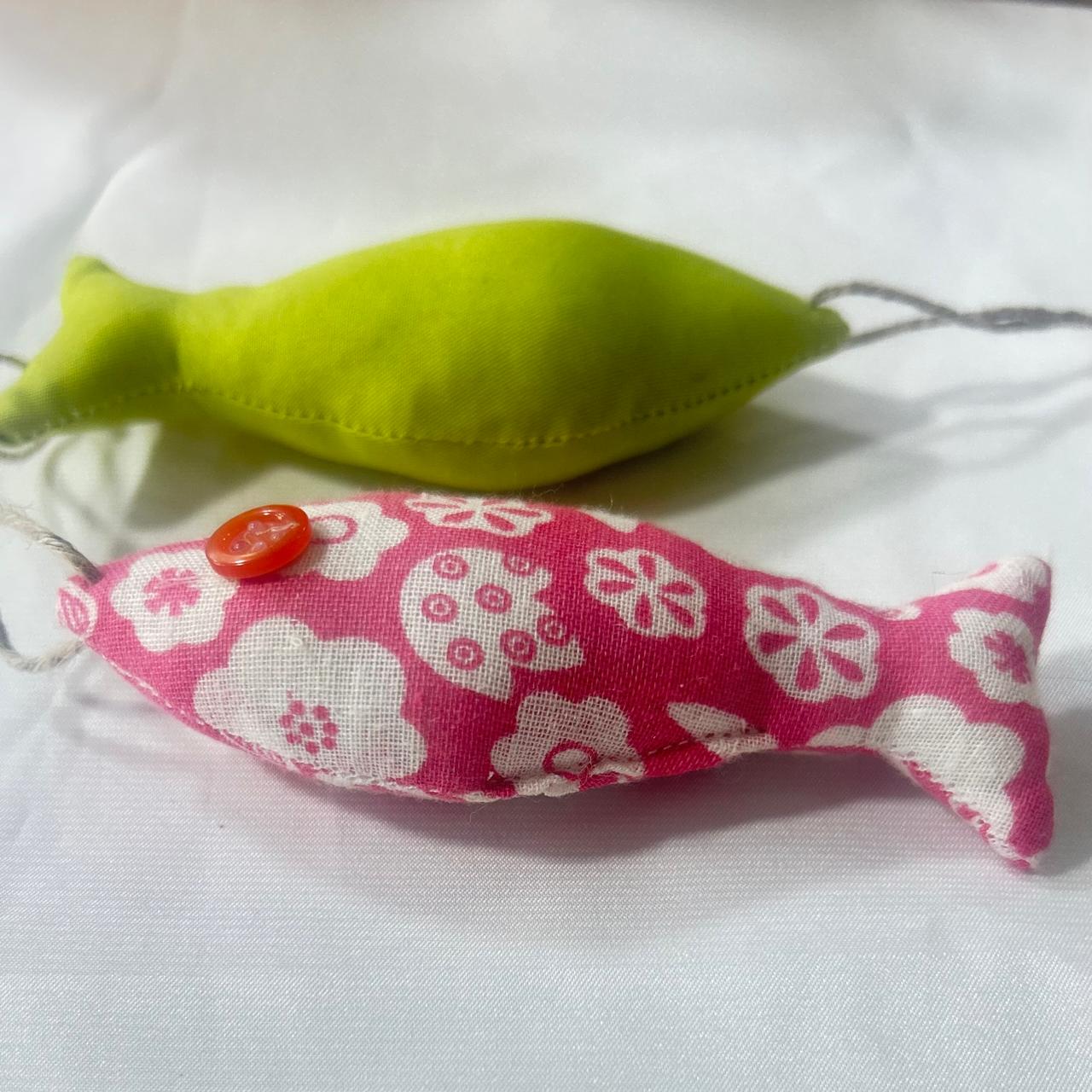 Duo de poissons en tissu pour bijou de sac ou porte-clés