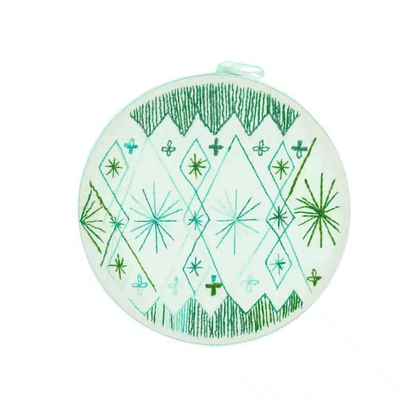 (94)Décoration murale de broderie faite à la main " Verte "