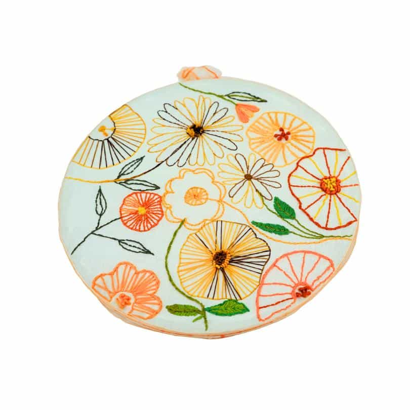 (92)Décoration murale de broderie faite à la main "florale"