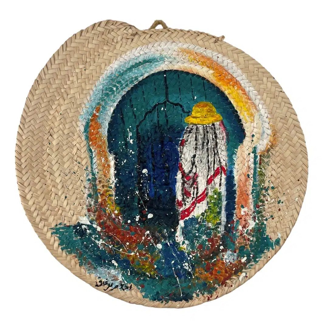 Décoration murale en halfa avec peinture