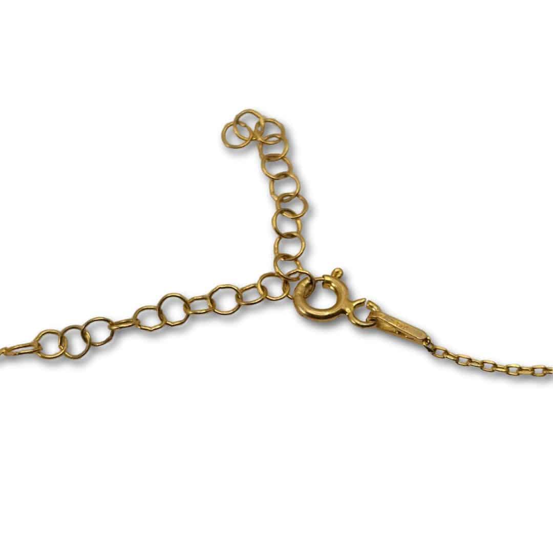Collier en argent 925 plaqué en or 18 karats avec une pièce de corail rouge (45 cm)