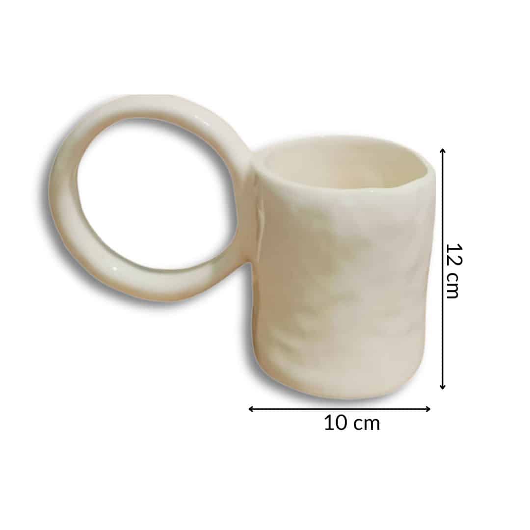 Mug en céramique modéle " XL " fait main – Disponible en blanc, en noir et en marron (10 x 12 cm)