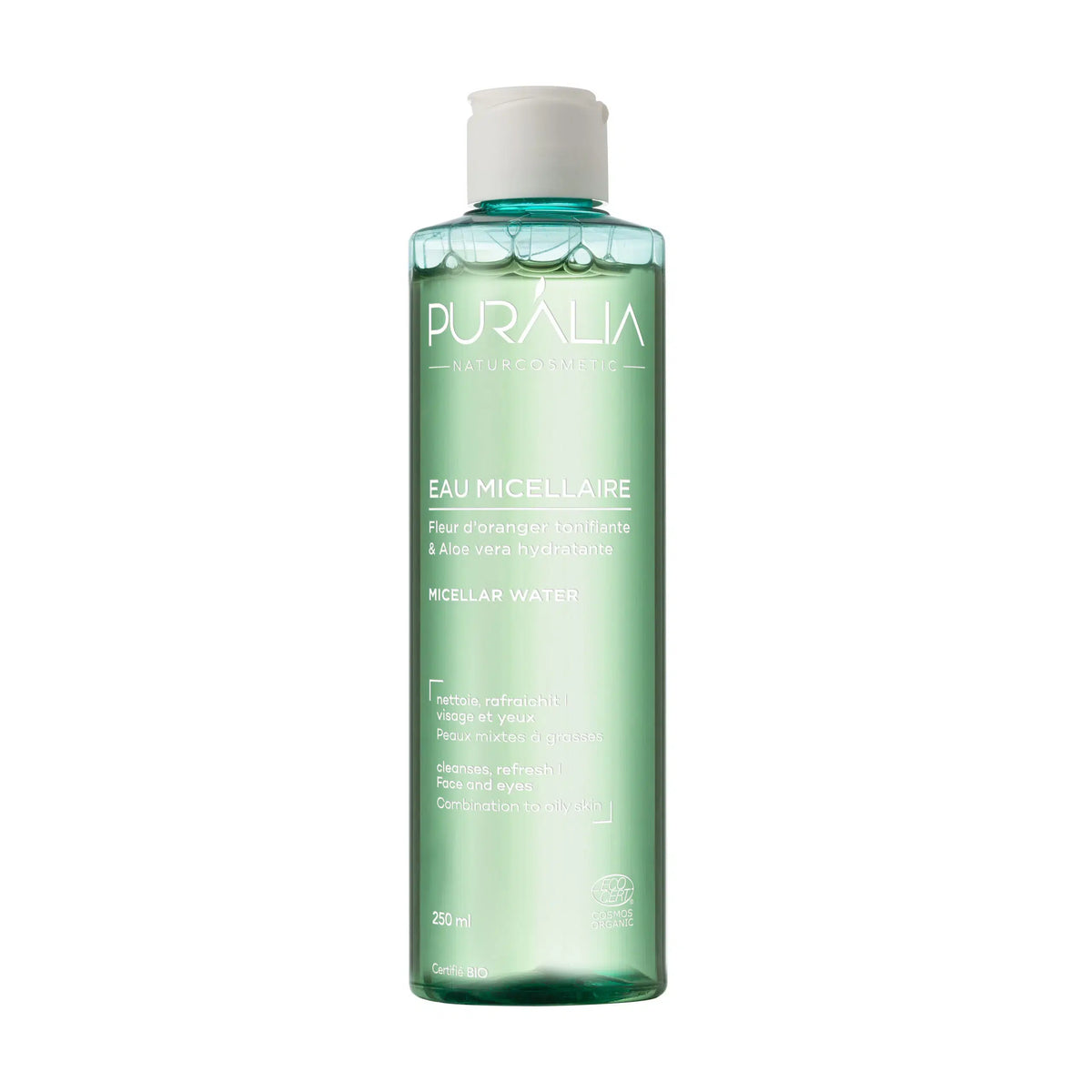 Eau micellaire bio nettoie et hydrate votre peau en douceur