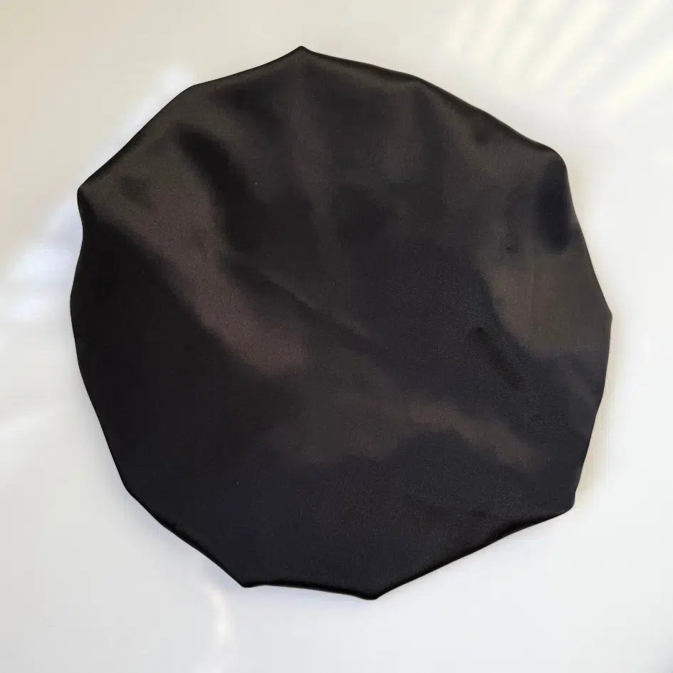 Bonnet Nuit Satin Noir Réversible - Protection Cheveux Superb