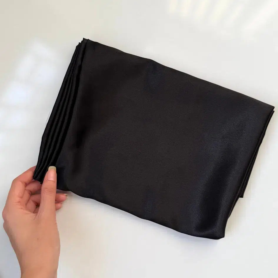 Taie d’Oreiller Satin Noir 65x50 cm - Luxe & Confort