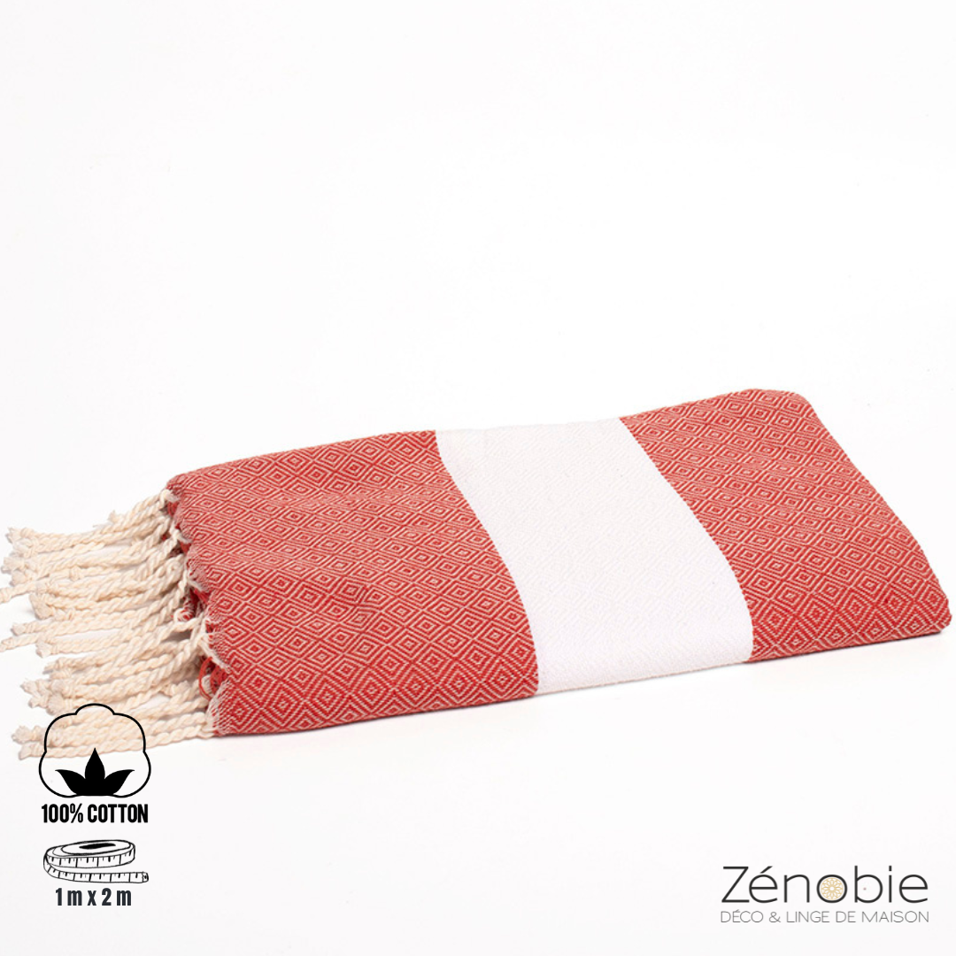 Fouta coton Diamant 100% naturel : Élégance et confort assurés