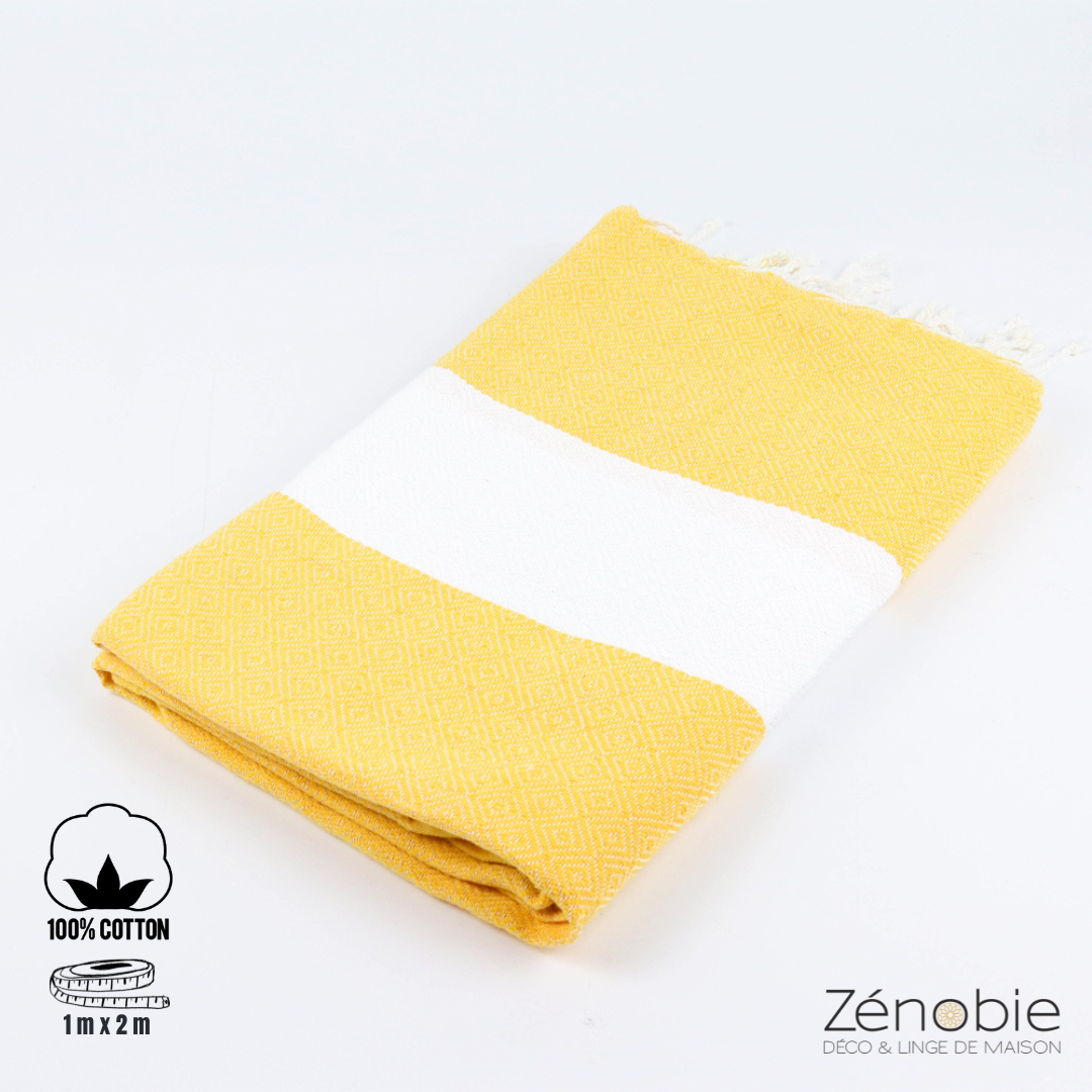 Fouta coton Diamant 100% naturel : Élégance et confort assurés