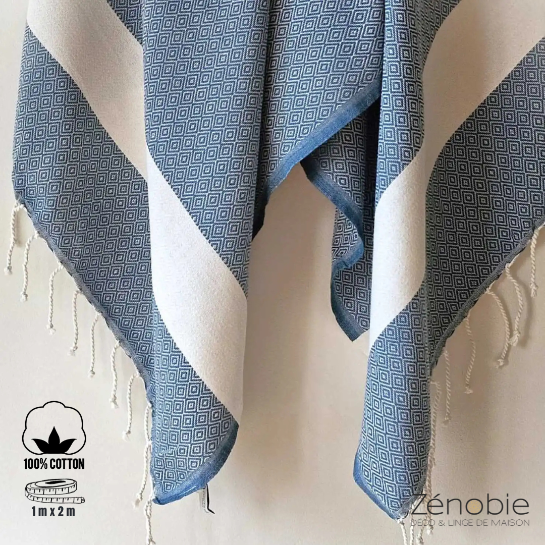 Fouta coton Diamant 100% naturel : Élégance et confort assurés