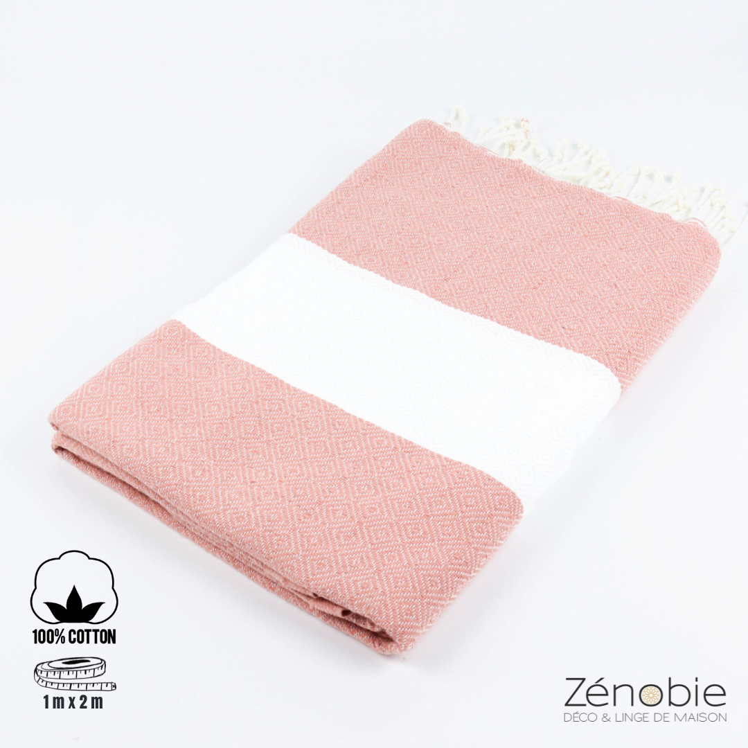 Fouta coton Diamant 100% naturel : Élégance et confort assurés