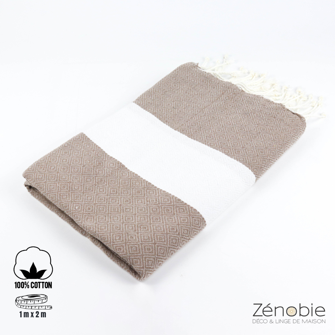 Fouta coton Diamant 100% naturel : Élégance et confort assurés