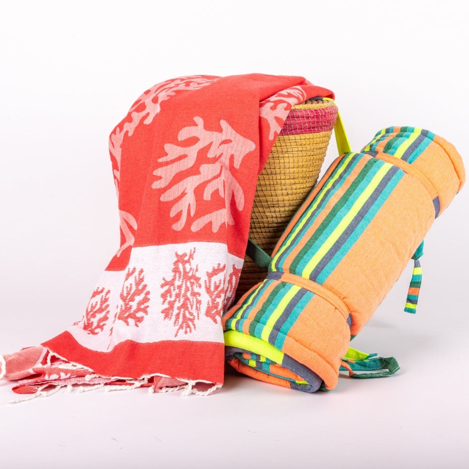 Fouta Tunisienne Jacquard Modèle Corail