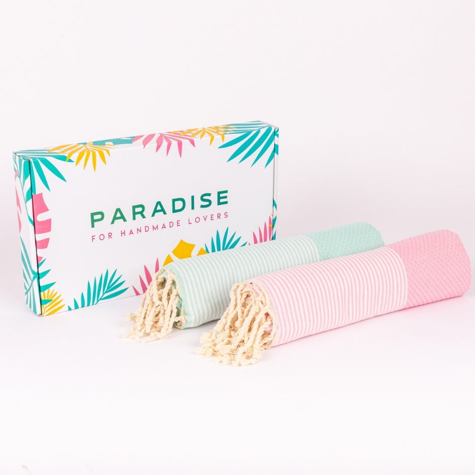 Lot de 2 foutas style Santorin