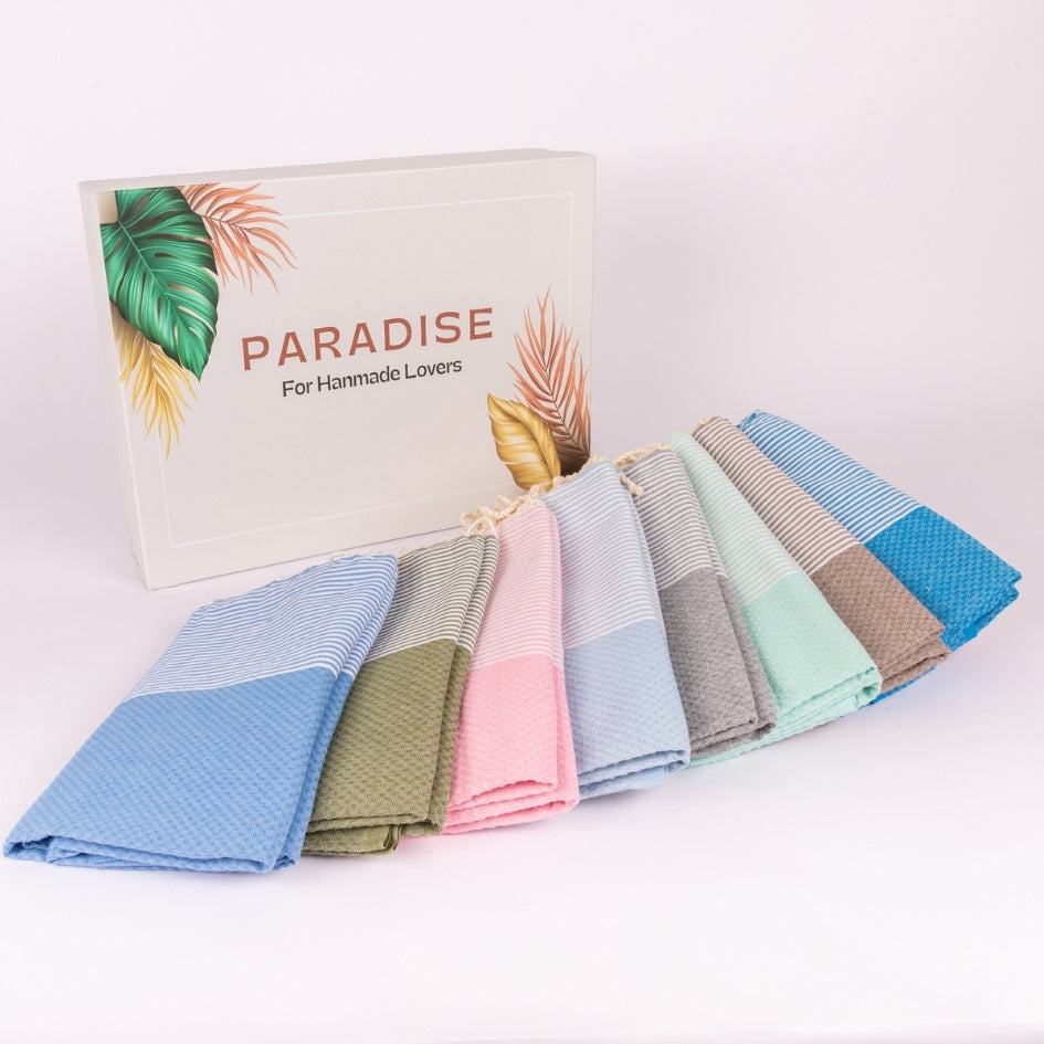 Lot de 2 foutas style Santorin