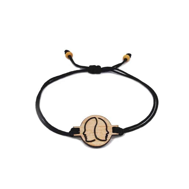 Bracelet Horoscope Gémeaux – Pendentif en Bois Massif