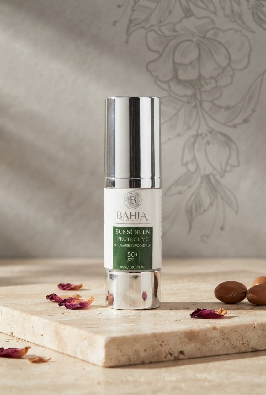 Crème Solaire avec eau de rose et huile d'avocat SPF 50+