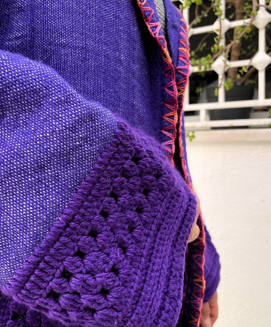 Gilet Mauve avec des détails en crochet