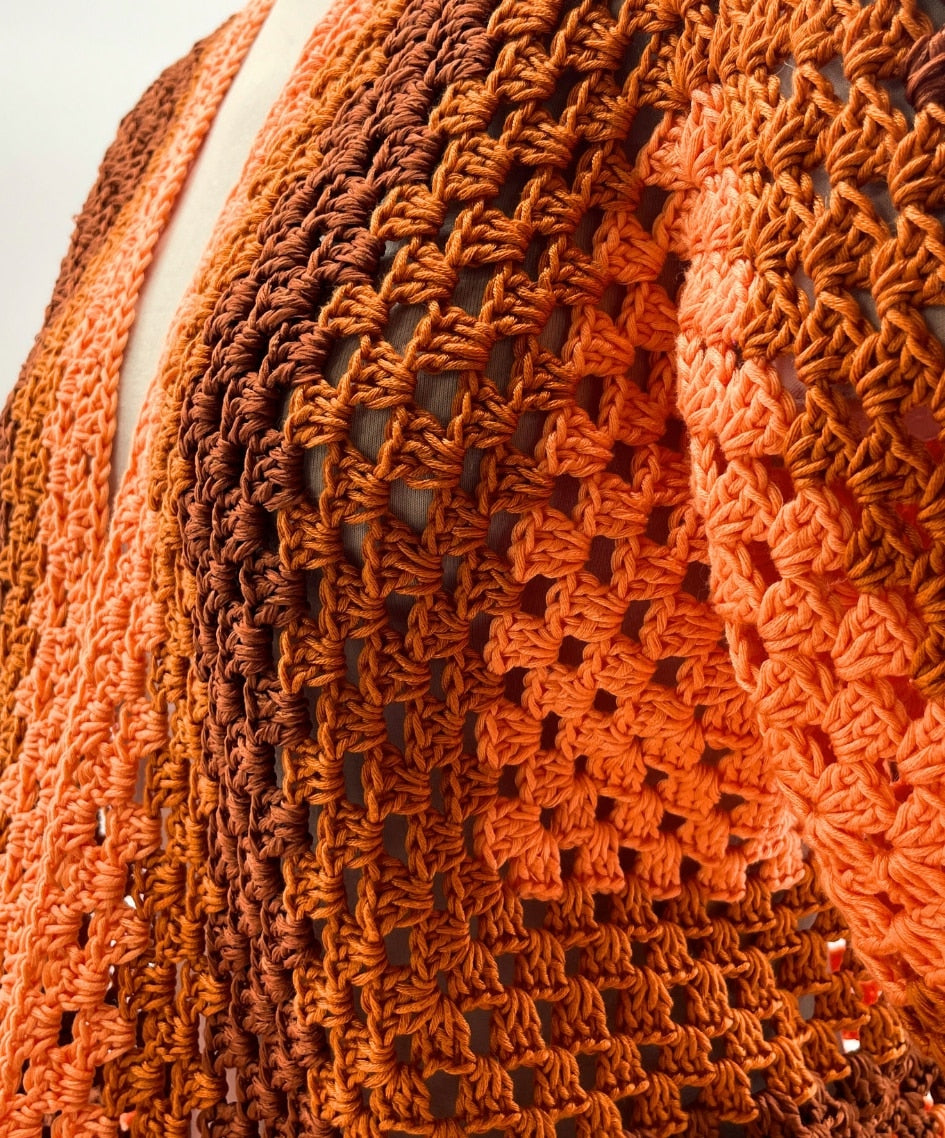 Gilet Orange en Crochet
