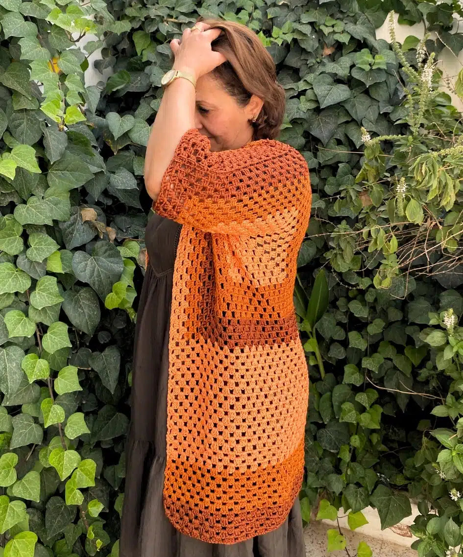 Gilet Orange en Crochet