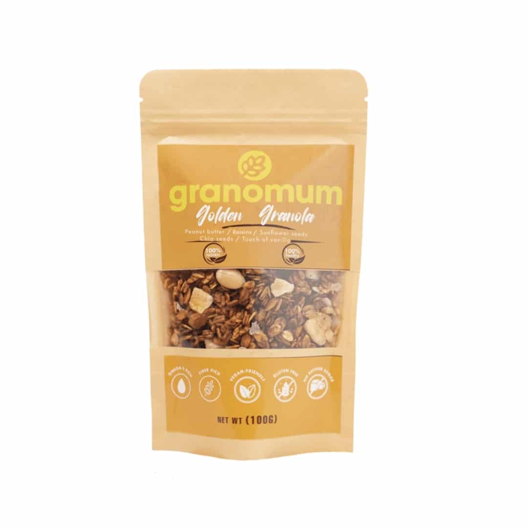 Granola golden 100% naturel (Végan, sans gluten, sans sucre raffiné)