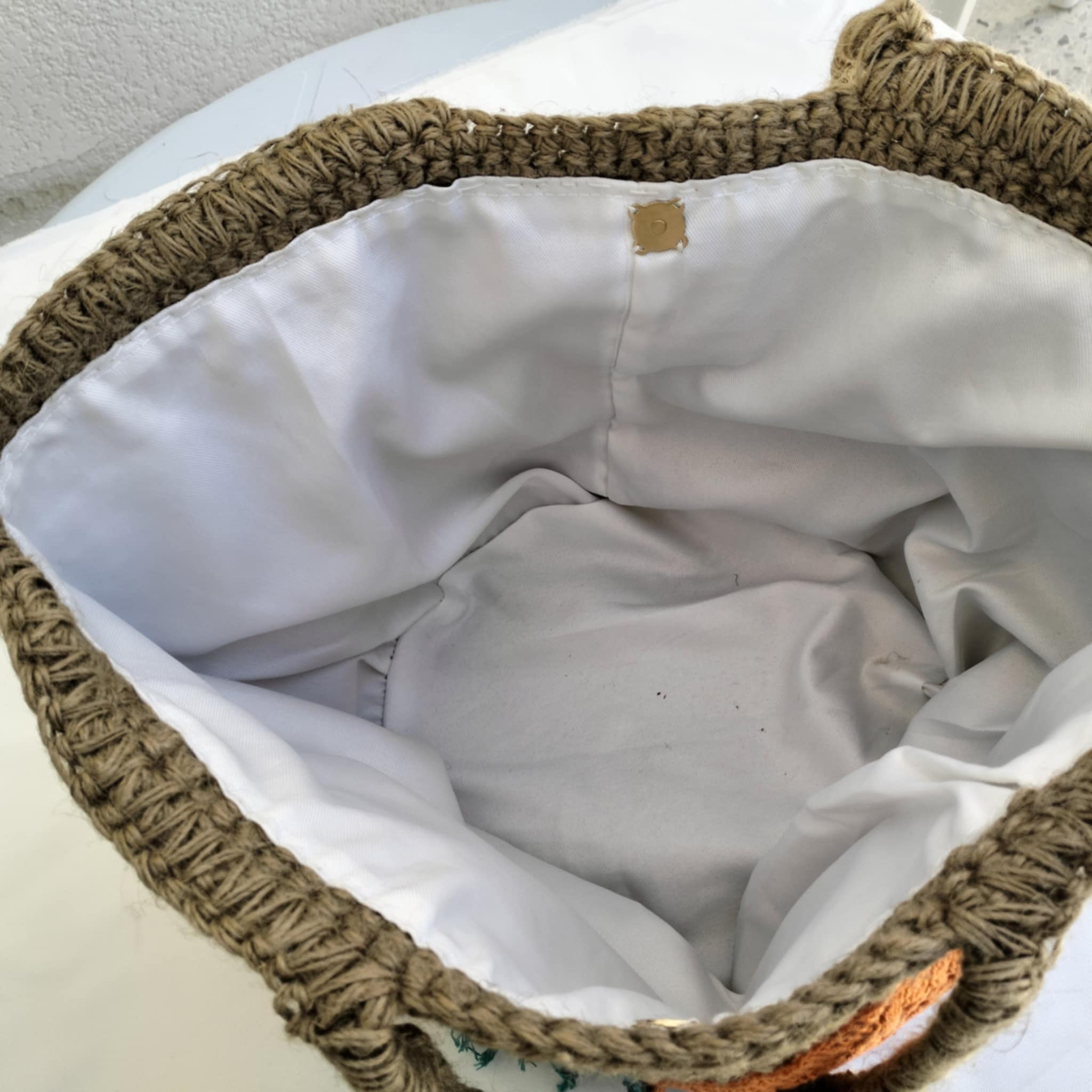 Grand Sac de plage en crochet fil de jute