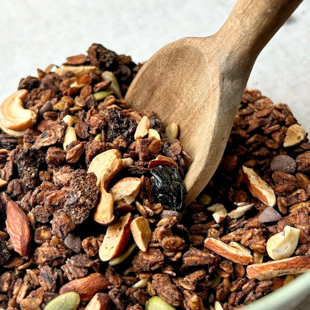 Granola chocolat 100% naturel (Végan, sans gluten, sans sucre raffiné)