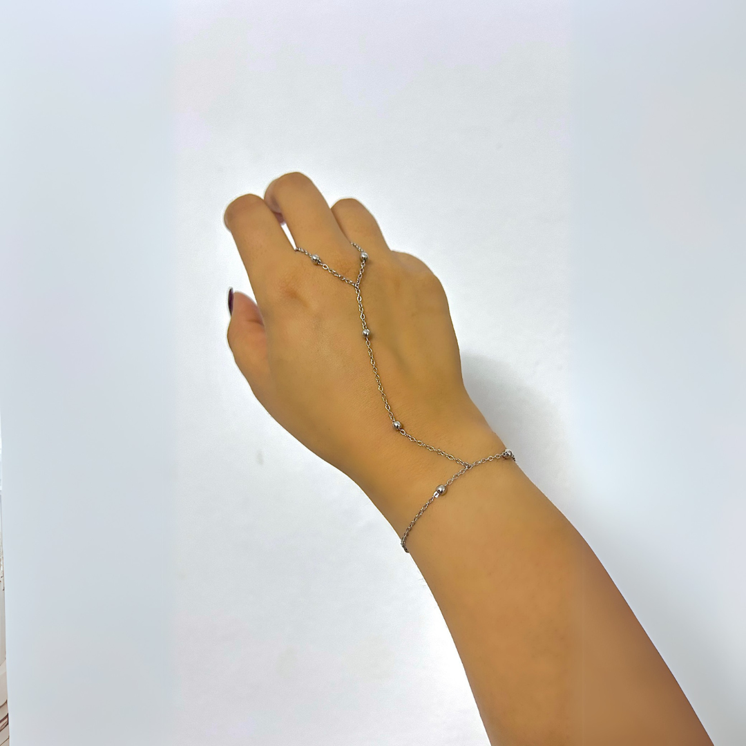 Hand chain simple bubbly - Chaine de main bubbly en acier inoxydable