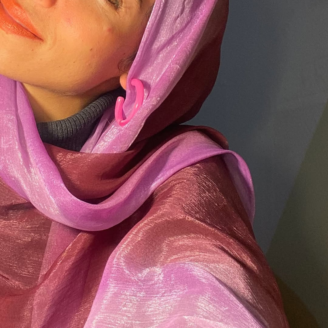 Hijab dégradé rose en voile léger