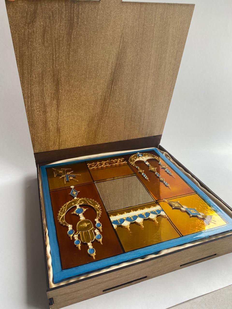 Box Miroir Décoratif 25 cm - Élégance Artisanale Unique