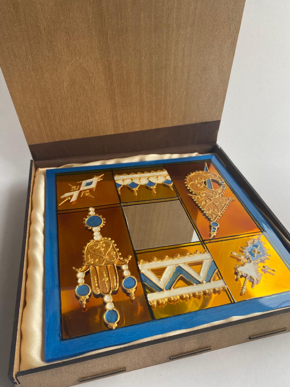 Box Miroir Décoratif 20 cm - Élégance Artisanale Unique