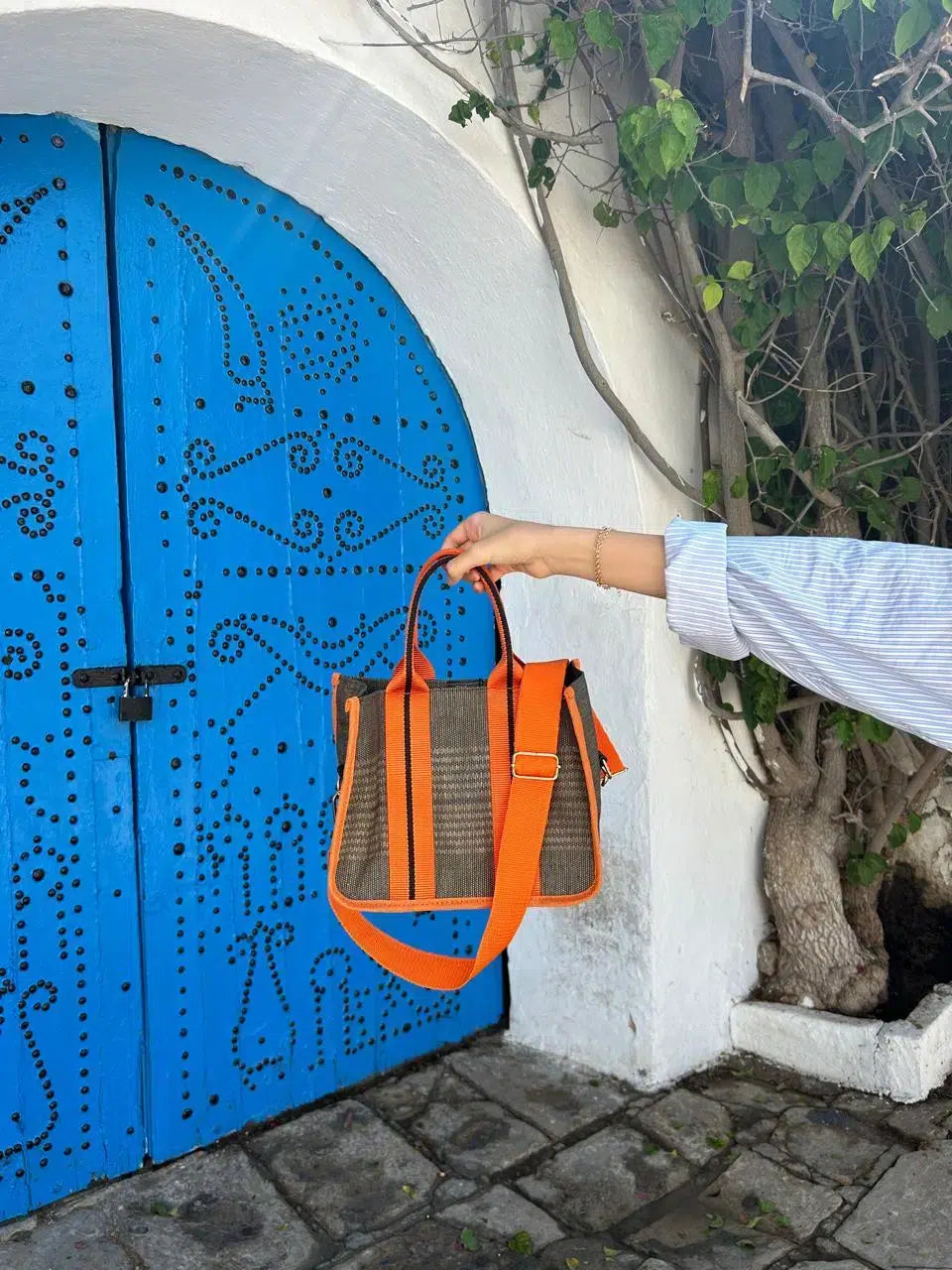 sac bandoulière vert et orange l'élégance au quotidien