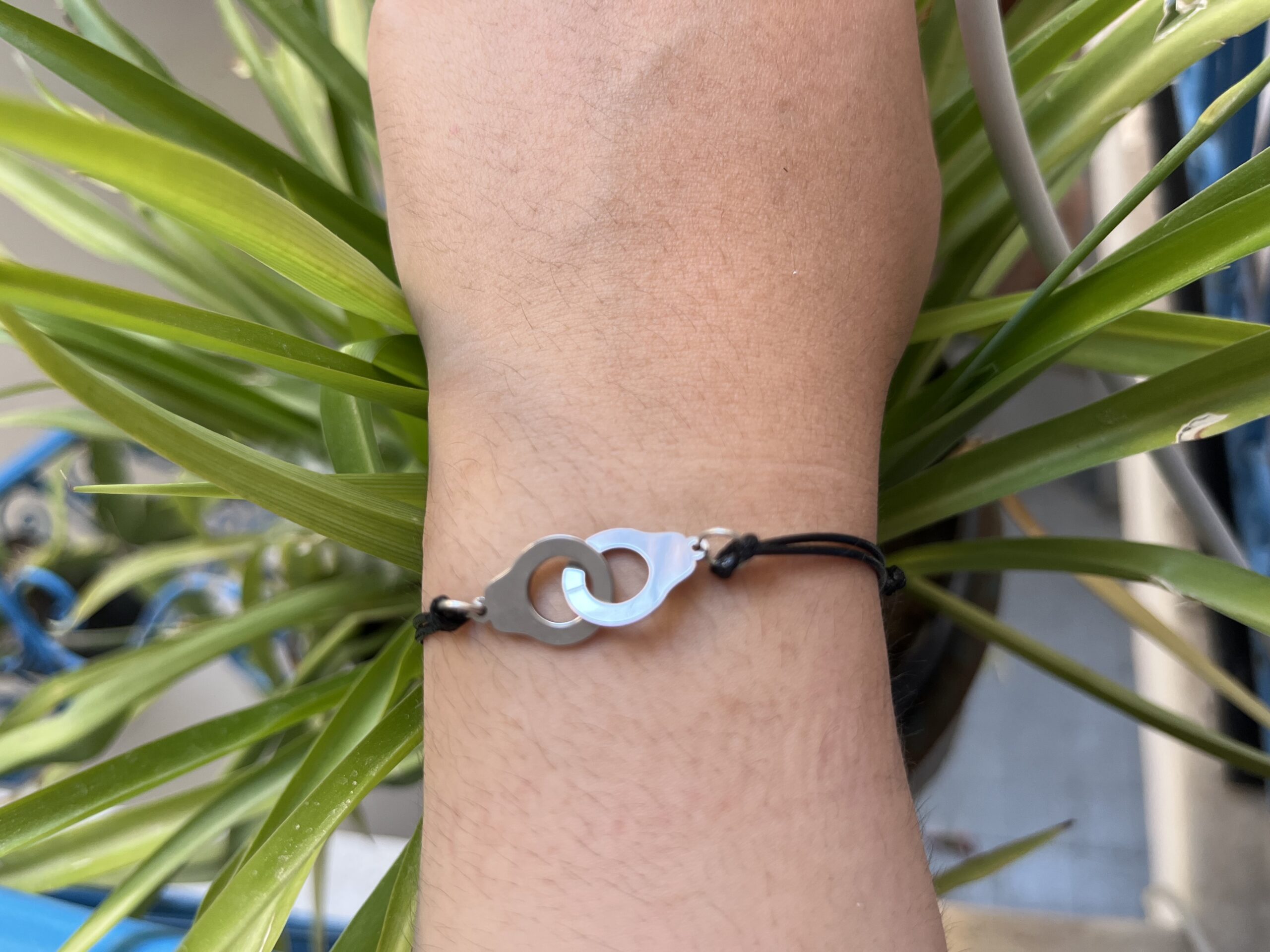 Bracelet menottes en acier inoxydable unisexe
