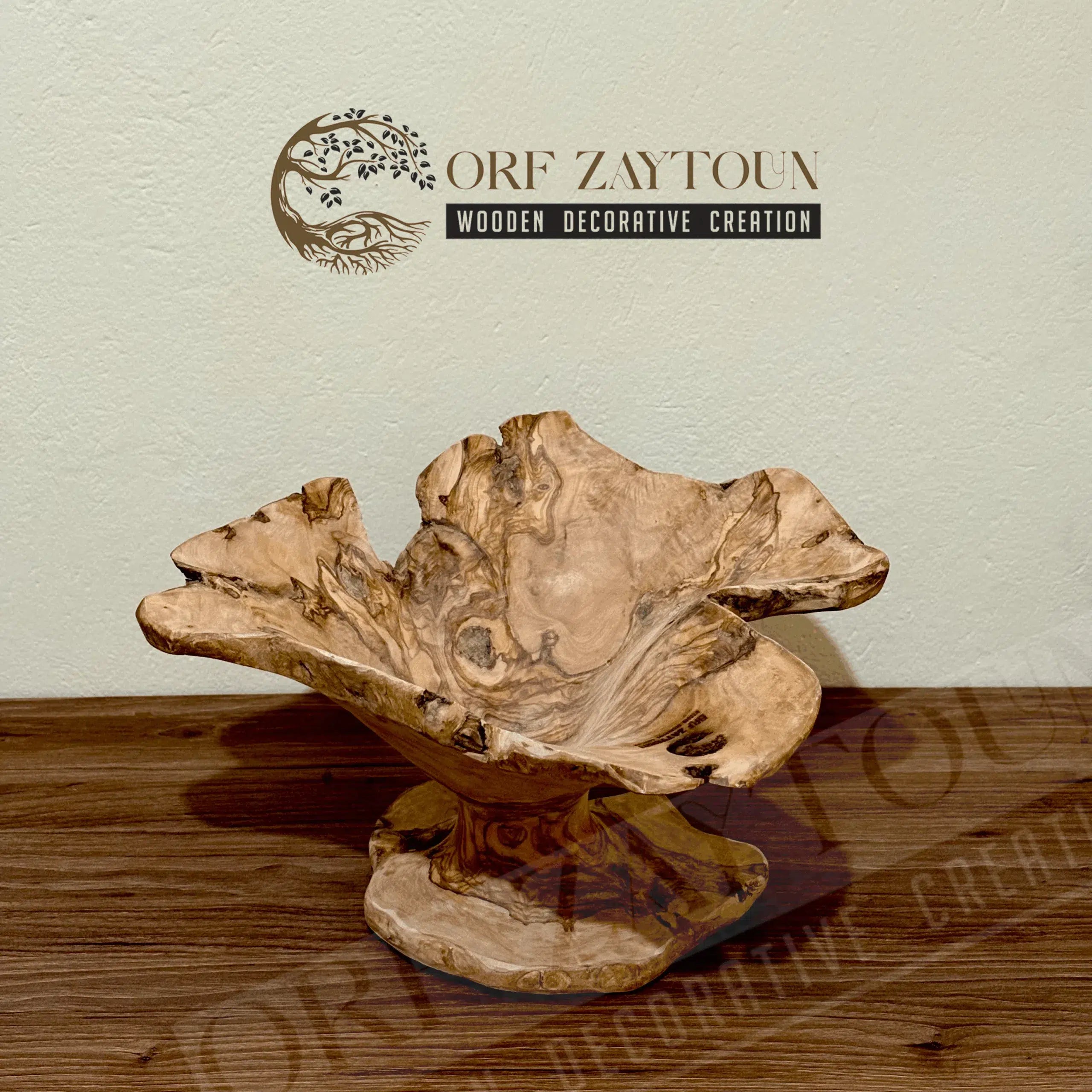 corbeille à fruits élégante en bois d'olivier qualité premium