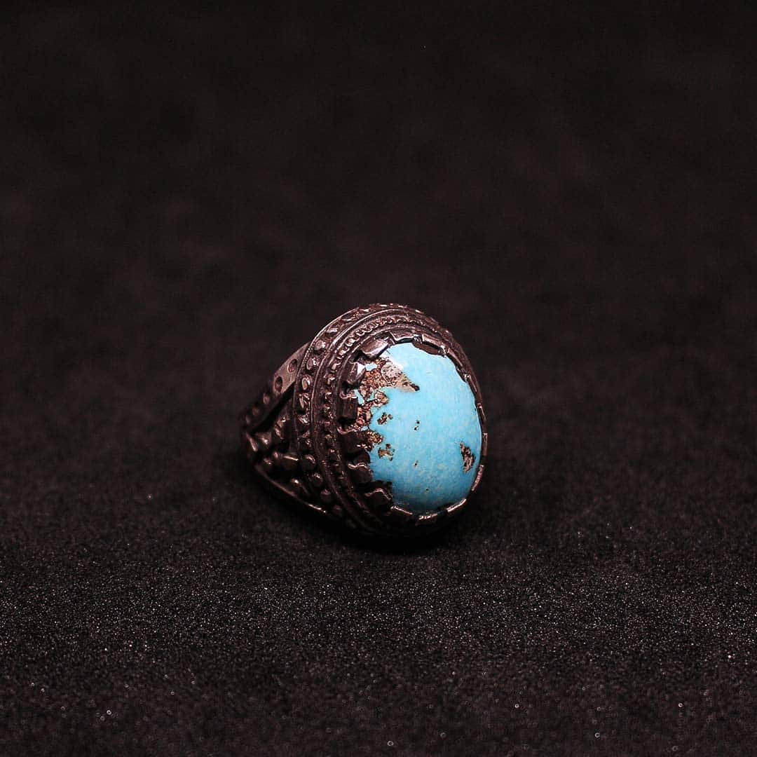 Bague en argent 940 Turquoise naturelle pour homme