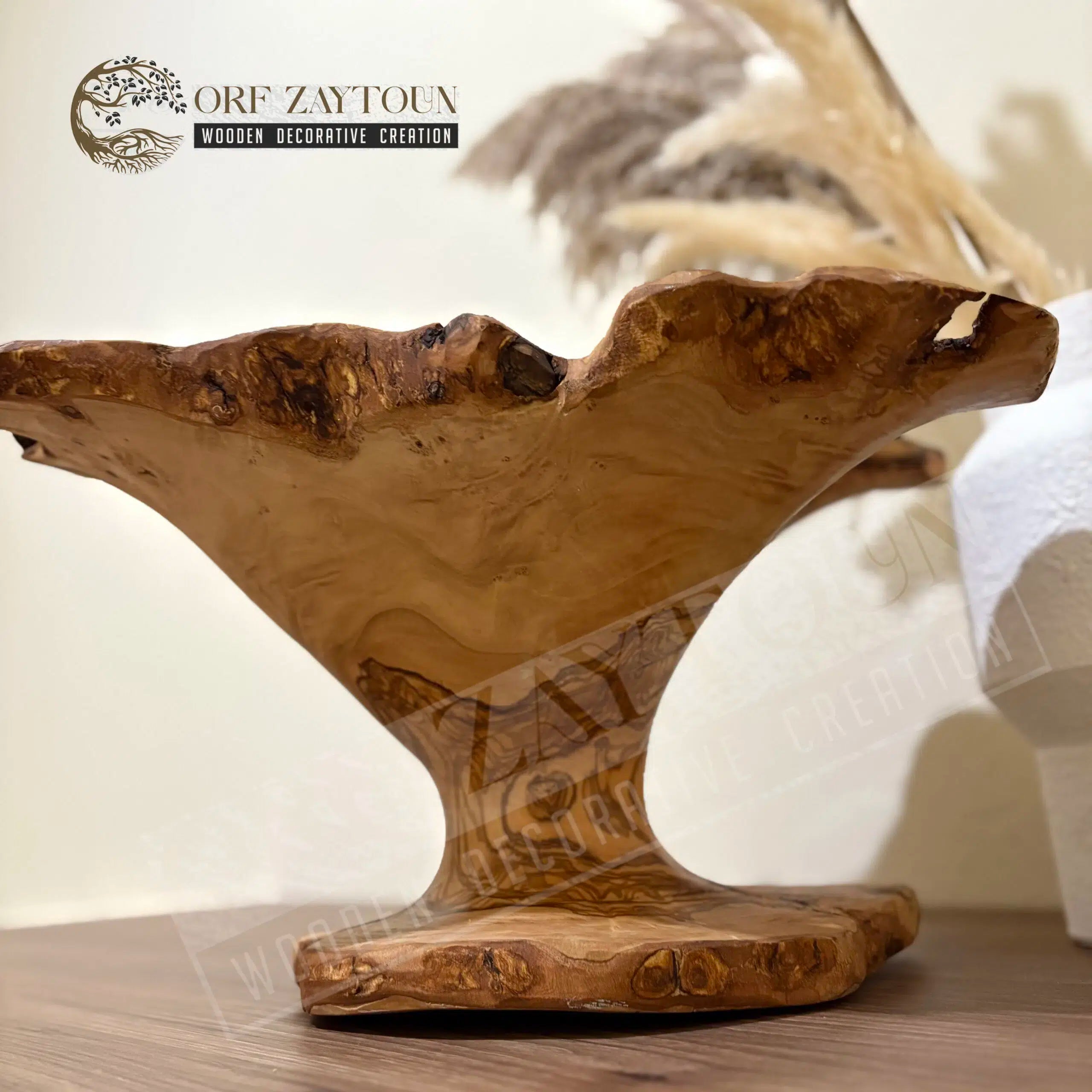 corbeille à fruits élégante en bois d'olivier qualité premium