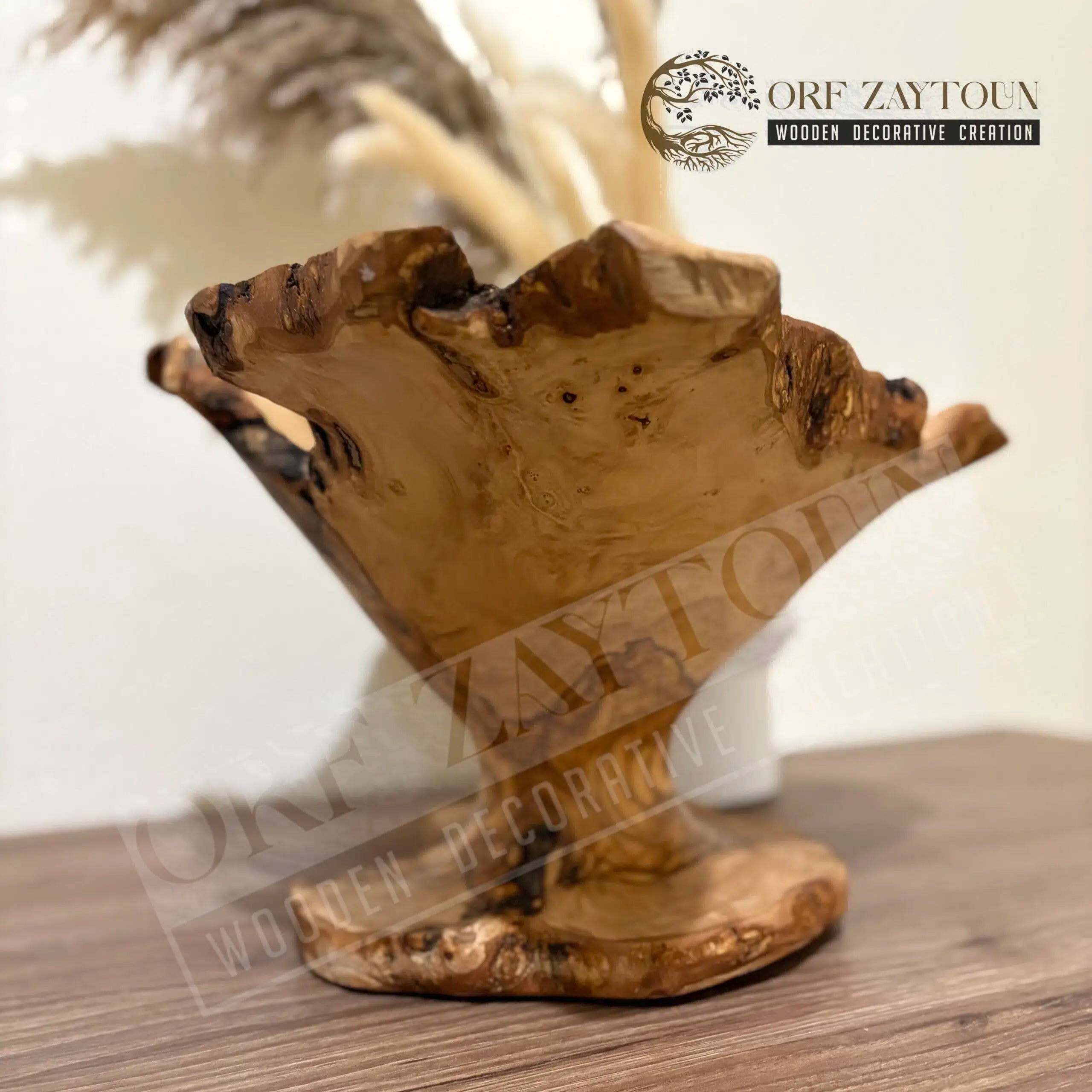 corbeille à fruits élégante en bois d'olivier qualité premium